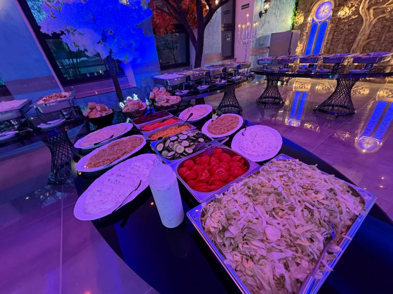 Salate Dips Buffet Catering Essen Nahaufnahme