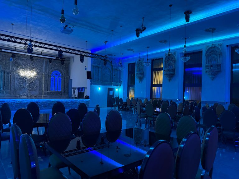 Veranstaltungssaal dunkle Atmosphäre Licht Event Essen